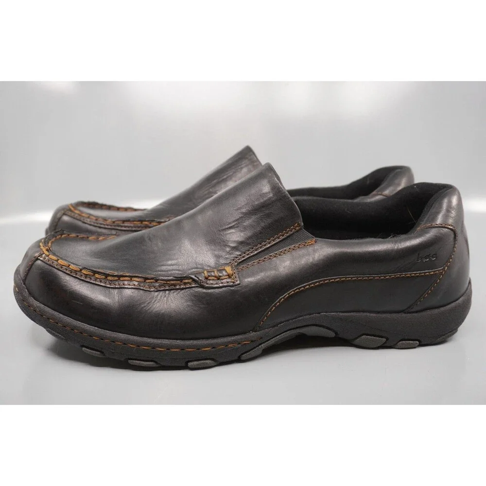 Born b.o.c. Eric Men's Loafers Size 14 Black Leather Slip On Comfort Casual Shoe